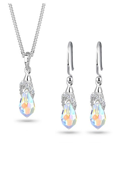 ELLI Schmuckset Kristal 925 Ayar Gümüş