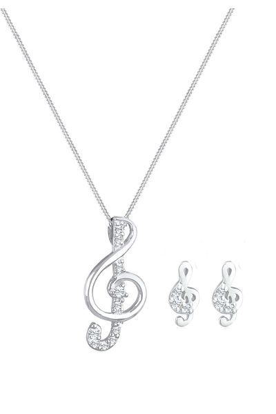 ELLI Schmuckset 925 Sterling Silber Musik Kristalle