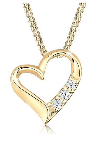 ELLI Halskette Damen Herz-Anhänger Eternity mit Diamanten (0,045 CT.) in 925 Sterling Silber