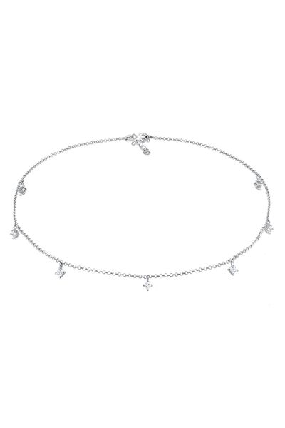 ELLI Halskette Choker Solitär Zirkonia Funkeln 925 Silber