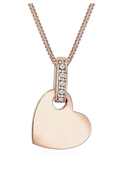 ELLI Halskette Damen Herz-Anhänger Love Classic mit Diamant (0,05 CT.) in 925 Sterling Silber