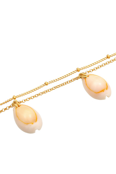 ELLI Fußschmuck Fußkettchen Echte Kauri Muscheln Sommer 925 Silber