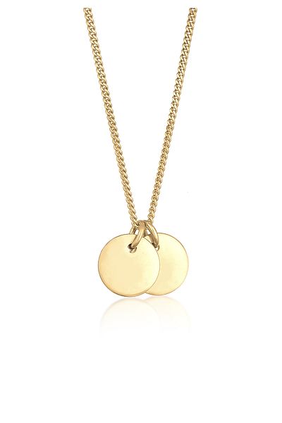 ELLI Damen-Halskette – Geo-Design, 925er Sterlingsilber, Platten-Detail