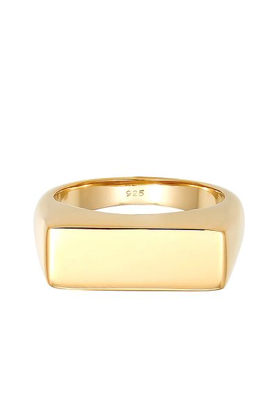 ELLI Ring Siegelring Rechteck Matt Geo 925 Sterling Silber vergoldet