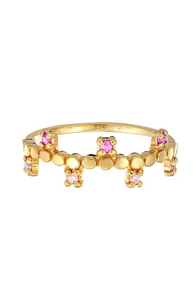 HAZE & GLORY Ring Hg - Ring Damen aus 375 Gelbgold, Schmuck Damen, Goldring, mit Saphir, Mo