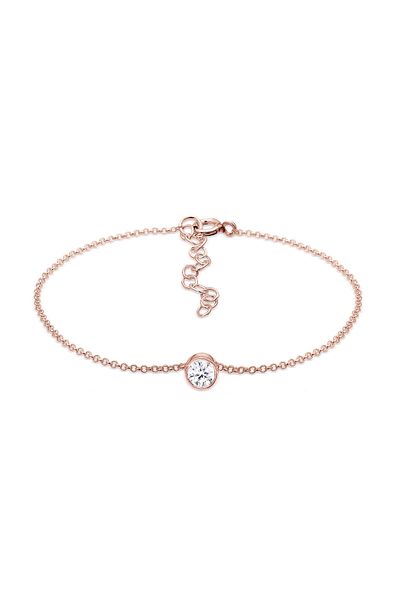 ELLI Damenarmband Solitaire-Halskette – 925er Sterlingsilber mit Glaskristallen