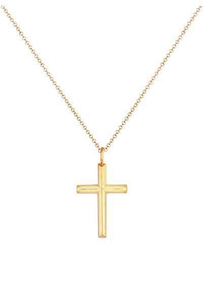 KUZZOI Halskette Erbskette Kreuz oxidiert massiv 925 Sterling Silber