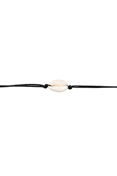 ELLI Halskette stříbrné barvy 925 - Choker Kauri Muschel Nylon Trend
