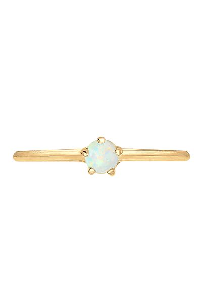 ELLI Ring Damenband Basic Geo mit synthetischem Opal aus 925 Sterling Silber