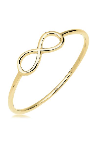 ELLI Ring Damen Unendlichkeitssymbol Minimal Filigran aus 375 Gelbgold
