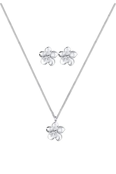 ELLI Schmuckset Frangipani Blüte 925 Ayar Gümüş