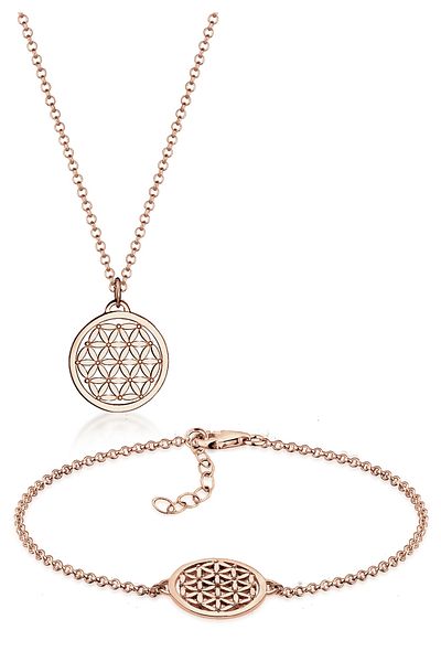 ELLI Schmuckset Lebensblume 925 Ayar Gümüş