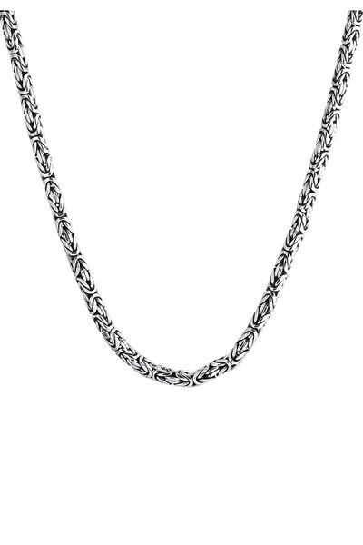 KUZZOI Halskette Herren Basic Königskette Oxidiert Cool 925 Silber