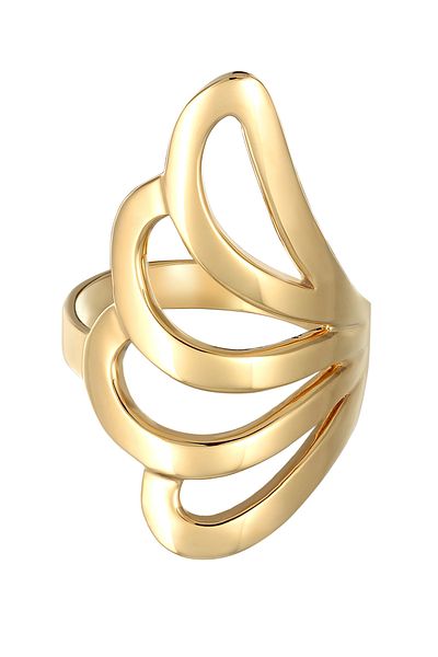 Nenalina Ring Damen Statement Basic Wave Geo aus 925 Sterling Silber