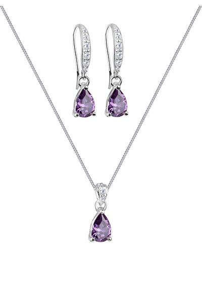 ELLI Schmuckset Tropfen Zirkonya 925 Ayar Gümüş