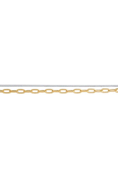 ELLI Halsketten-Choker-Set mit zweifarbigen Schlangen-Gliederketten