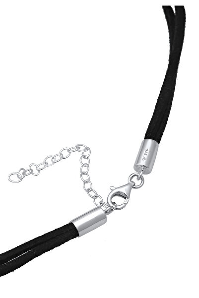 ELLI Náhrdelník Trend Choker Ring Band Black 925 Silver