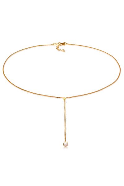 ELLI Halskette Halskette Gerdanlık Y-kette Solitär Rosa Quarz 925 Gümüş