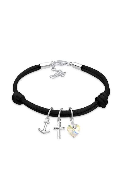 ELLI Armband Kreuz Herz Anker Kristalle 925 Silber