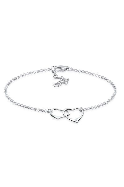 ELLI Herz Anhänger Liebe Diamant-Armband – 0,015 ct. 925 Silber