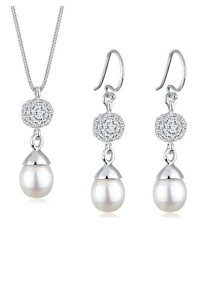 ELLI Schmuckset Perle Kristalle 925 Silber
