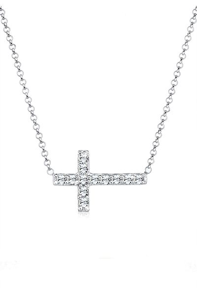 ELLI Halskette Kreuz Symbol Kristalle 925 Silber