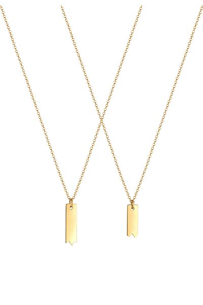 ELLI Halskette Damen Bar Partner Freundschaft Liebe Set Basic Minimal aus 925 Sterling Silber