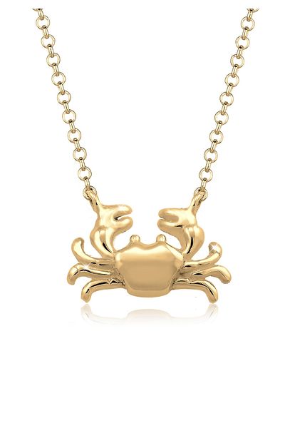 ELLI Halskette Krabbe Strand Sternzeichen vergoldet 925 Sterling Silber