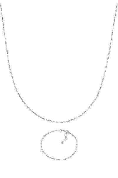 ELLI Schmuckset Figaro Halskette Kol Bandı Basic 925 Gümüş