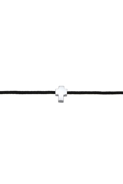 ELLI Halskette Choker Kreuz Nylonkette 925 Silber