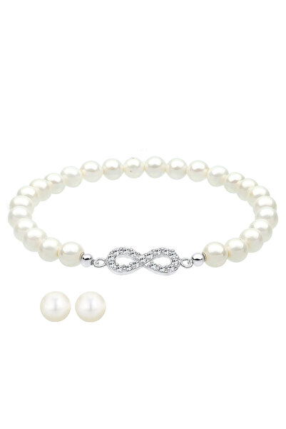 ELLI Schmuckset Infinity Perle Basic Kristal