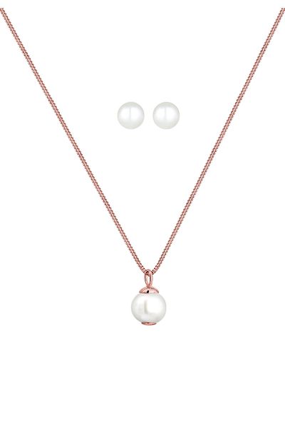 ELLI Schmuckset Luxuriöse filigrane Süßwasserzuchtperlen 925 Silber