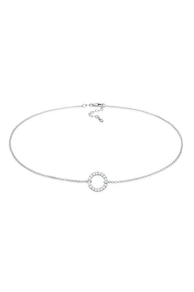 ELLI Halskette Halskette Choker Kreis Zirkonia Trend 925