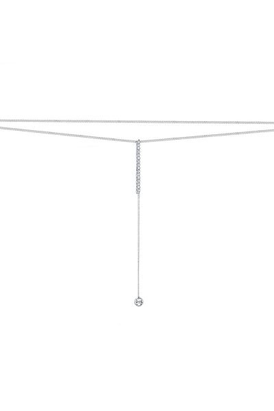 ELLI Halskette Y-Kette Solitär Kristal 925 Gümüş