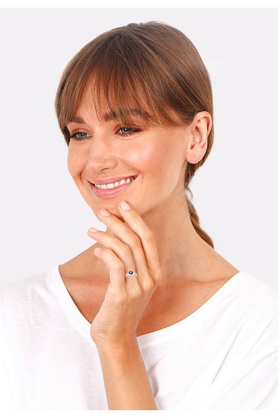 ELLI Ring Solitär Saphir Zirkonia 925 Sterling Silber