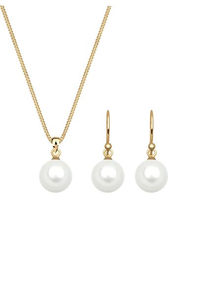 ELLI Schmuckset Muschelkernperle 925 Ayar Gümüş Geschenkidee