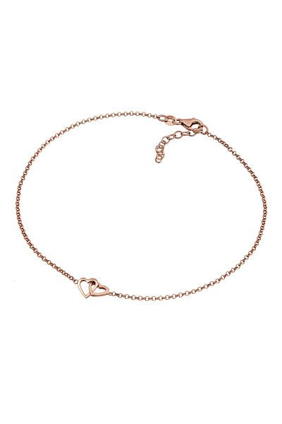 ELLI Fußschmuck Herz Herz Liebe Verschlungen 925 Silber