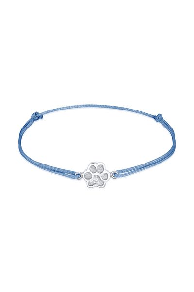 ELLI Armband Pfote Tatze Textilarmband 925 Sterling Silber