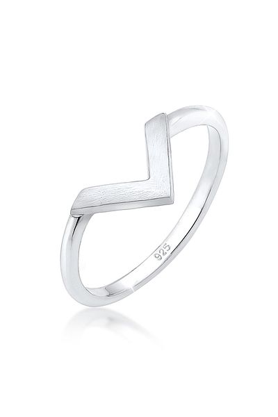 ELLI Geo V-Form 925 Silberring – Basic Matt Minimal Trend