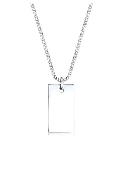 ELLI Halskette Halskette Venezianerkette Rechteck Basic Minimal 925 Silber