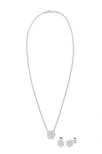 ELLI Schmuckset Blume Zirkonia 925 Sterling Silber