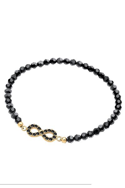 ELLI Armband Infinity Kristalle 925 Silber Noir