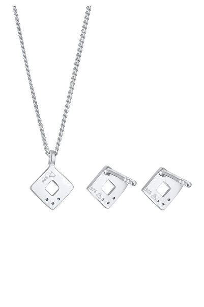 ELLI Schmuckset Diamanten (0,045 ct) Geo Design 925 Gümüş