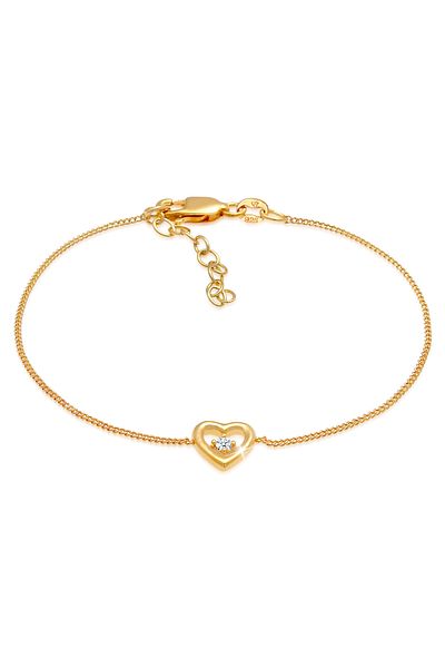 ELLI Armband feminin, minimaler Diamant (0,03 CT), 925er Karbon-Sterlingsilber