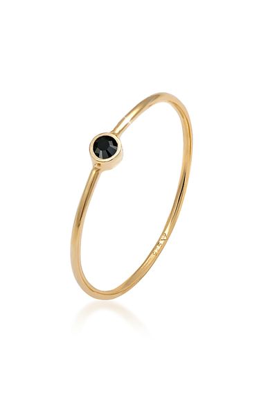ELLI Damenring – 925er-Sterlingsilber mit minimalem Wasserzeichenkristall