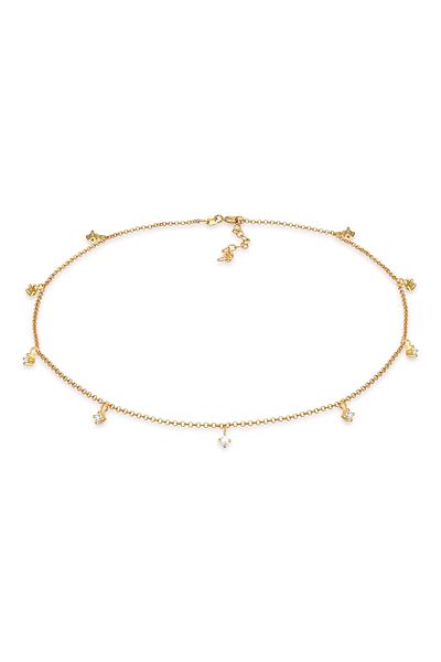 ELLI Halskette Choker Solitär Zirkonia Funkelnd 925er Silber