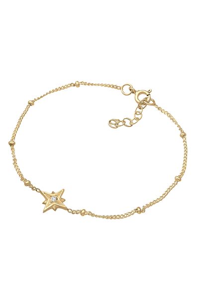 ELLI Sternanhänger – 925 Z兵s Silberarmband mit Topasstein