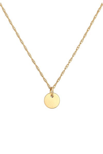 ELLI Halskette Damen Runder Plättchen Anhänger Aus 925 Sterling Silber