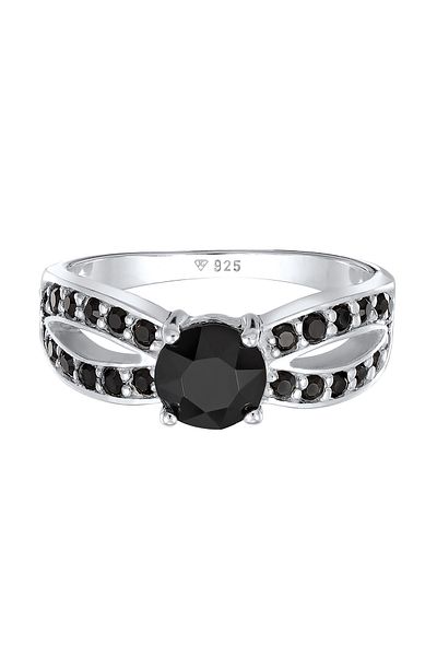 ELLI Ring Solitär Glamourös Kristall 925 Silber