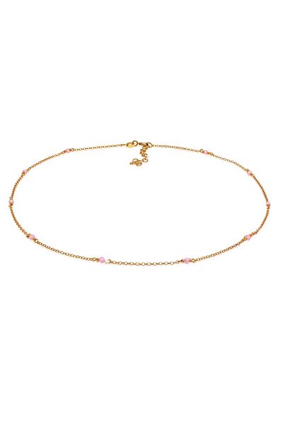 ELLI Halskette aus 925er Silber – Halsband Rosa Quarz Kugeln Perlen